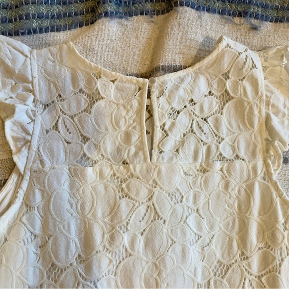 Monteau Ladies’ size L Elegant White Lace A-line Dress - Picture 8 of 9